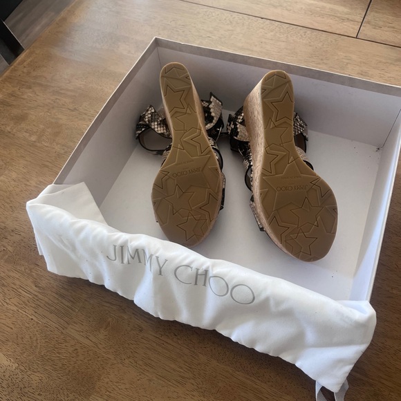 New in box Jimmy Choo Aleili snakeskin wedges - Picture 3 of 4